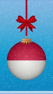 Monako bayrağıyla Noel balosuna kar yağıyor.