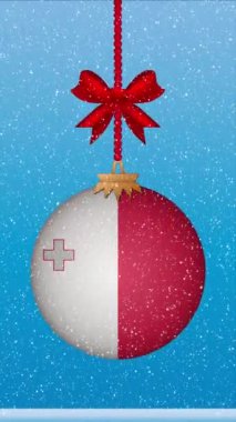 Malta bayrağıyla Noel balosuna kar yağıyor.