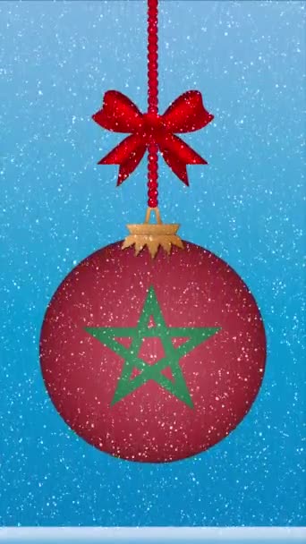 모로코의 깃발과 크리스마스 떨어지는 — 비디오