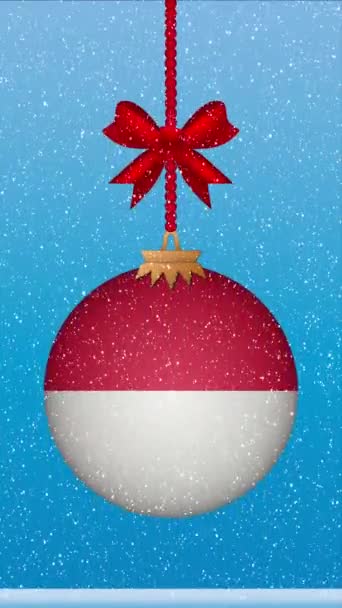 모나코의 깃발과 크리스마스 떨어지는 — 비디오