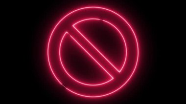 Kırmızı neon ışığı yasak işareti oluşturuyor.