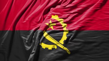 Angola bayrak sallıyor gerçekçi kumaş animasyonu