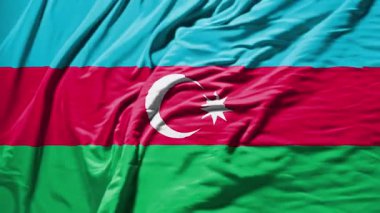 Azerbaijan 'ın bayrak sallaması gerçekçi kumaş animasyonu