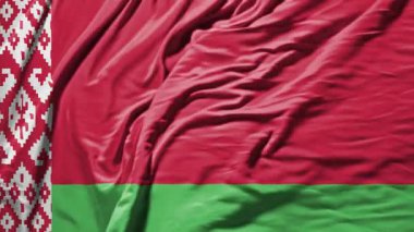 Belarus bayrak sallıyor, gerçekçi kumaş animasyonu.