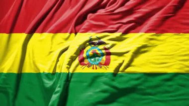 Bolivya 'da bayrak sallayan gerçekçi kumaş animasyonu