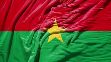 Burkina faso dalgalanan bayrak gerçekçi kumaş animasyonu