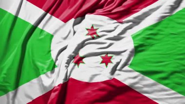 Burundi sallanan bayrak gerçekçi kumaş animasyonu
