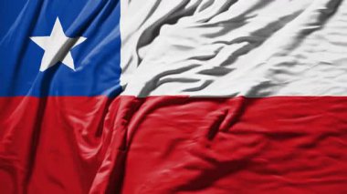 Şili bayrağı sallayan gerçekçi kumaş animasyonu