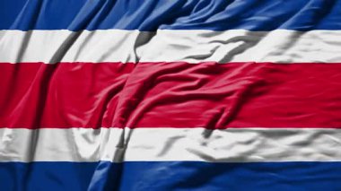 Kosta Rika bayrak sallıyor gerçekçi kumaş animasyonu