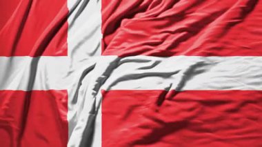 Danimarka 'da bayrak sallayan gerçekçi kumaş animasyonu