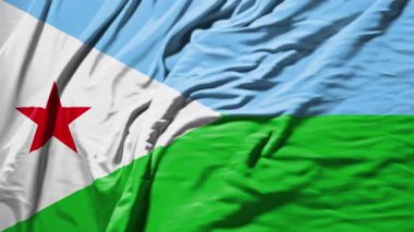 djibouti sallanan bayrak gerçekçi kumaş animasyonu