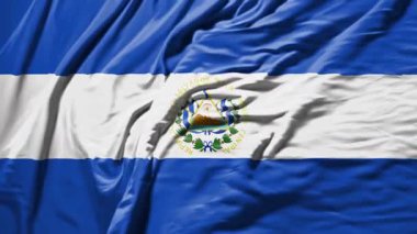 El Salvador bayrak sallıyor gerçekçi kumaş animasyonu