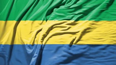 gabon sallanan bayrak gerçekçi bez animasyonu