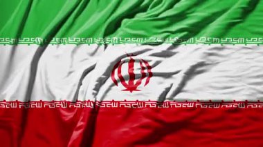 İran bayrağını sallayan gerçekçi kumaş animasyonu