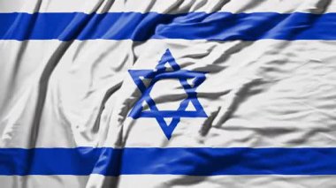 İsrail 'in bayrak sallaması gerçekçi kumaş animasyonu