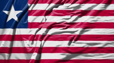 Liberya bayrak sallıyor gerçekçi kumaş animasyonu