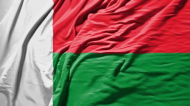 madagaskar dalgalanan bayrak gerçekçi kumaş animasyonu