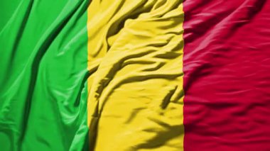 Mali bayrağı sallayan gerçekçi kumaş animasyonu