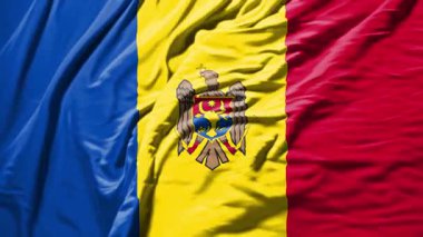 Moldova bayrak sallayan gerçekçi kumaş animasyonu