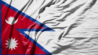 Nepal bayrak sallayan gerçekçi kumaş animasyonu