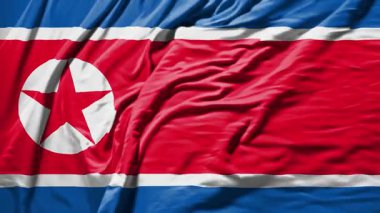 Kuzey Kore 'nin bayrak sallaması gerçekçi kumaş animasyonu