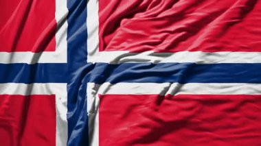 Norveç 'te bayrak sallayan gerçekçi kumaş animasyonu
