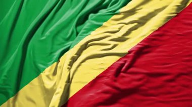 Cumhuriyet Kongosu bayrak sallıyor gerçekçi kumaş animasyonu