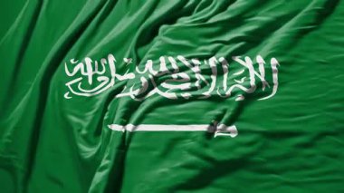 Suudi Arabistan 'da bayrak sallayan gerçekçi kumaş animasyonu