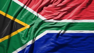 Güney Afrika bayrak sallıyor gerçekçi kumaş animasyonu