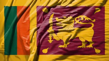 Sri Lanka bayrak sallıyor gerçekçi kumaş animasyonu