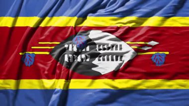 Swaziland sallanan bayrak gerçekçi kumaş animasyonu