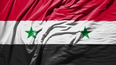 Suriye 'de bayrak sallayan gerçekçi kumaş animasyonu