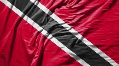 Trinidad ve Tobago bayrak sallıyor gerçekçi kumaş animasyonu
