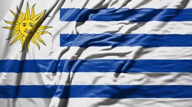 uruguay 'ın bayrak sallaması gerçekçi kumaş animasyonu