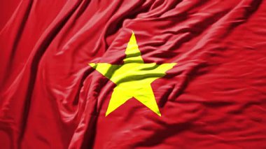  Vietnam 'da bayrak sallayan gerçekçi kumaş animasyonu