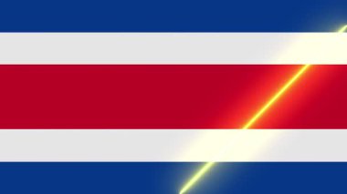 Animasyon ışık süpürme ile costa rica bayrağı