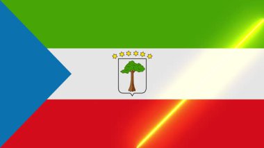 Canlandırılmış ışık süpürme ile ekvatoral Gine bayrağı