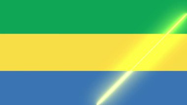 Canlandırılmış ışık süpürme ile gabon bayrağı