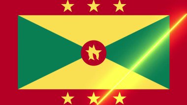 Canlandırılmış ışık süpürme ile Grenada bayrağı
