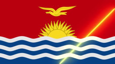kiribati bayrağı animasyon ışık süpürme ile