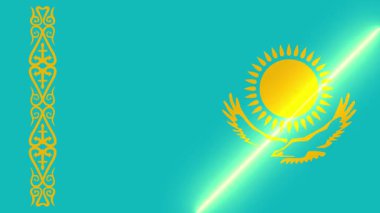 Canlandırılmış ışık süpürme ile Kazakistan bayrağı