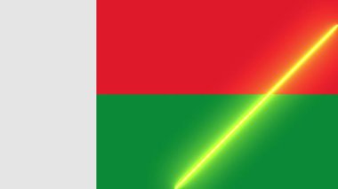 Canlandırılmış ışık süpürme ile madagaskar bayrağı