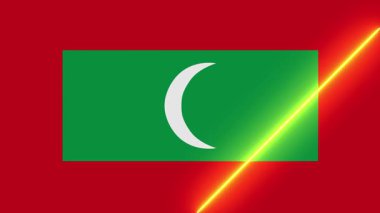 Canlandırılmış ışık süpürme ile maldivler bayrağı