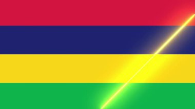 Canlandırılmış ışık süpürgeli Mauritius bayrağı