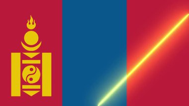 Canlandırılmış ışık süpürgeli Moğolistan bayrağı