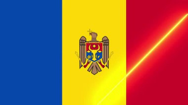 Moldova bayrağı canlandırılmış ışık süpürme ile