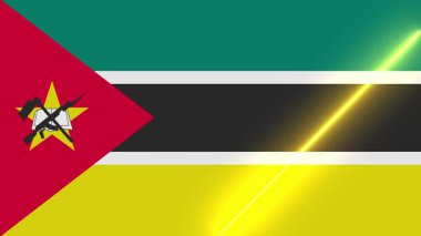 Mozambik bayrağı animasyon ışık süpürme ile