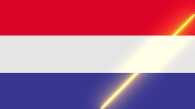 Canlandırılmış ışık süpürme ile Hollanda bayrağı