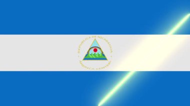 Nikaragua bayrağı animasyon ışık süpürme ile