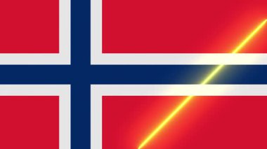 Canlandırılmış ışık süpürme ile Norveç bayrağı